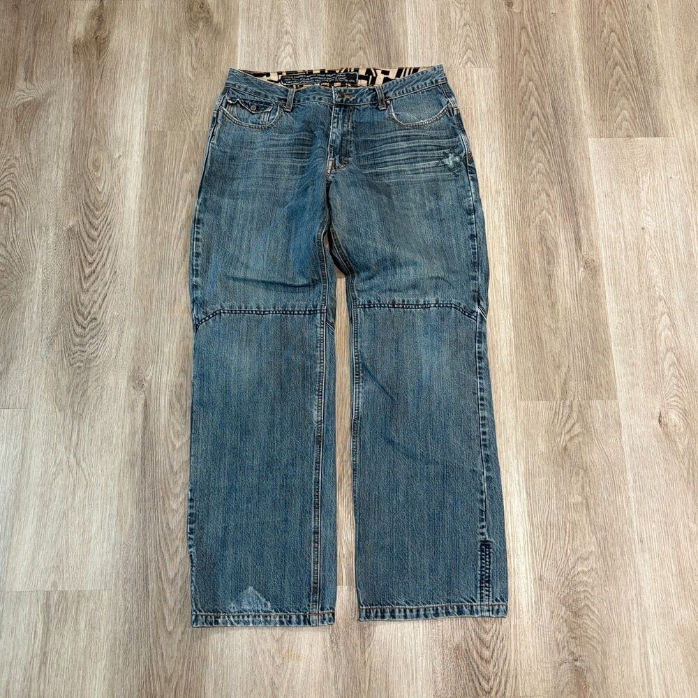 RARE Vintage 00s Y2K Shift Kevlar Reinforced Jeans Men's Size 36x34 Faded Blue